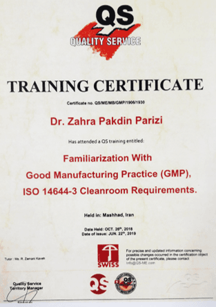 International GMP Certificate – Cyclotron Unit