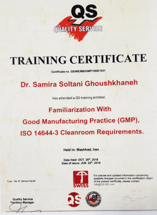 International GMP Certificate – Cyclotron Unit